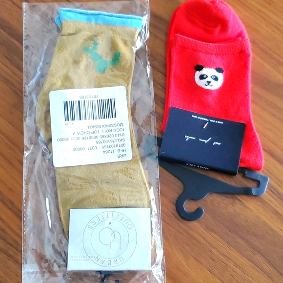 2 pairs Urban Outfitters Thin ankle socks Panda & Cactus 🌵 - Picture 1 of 5